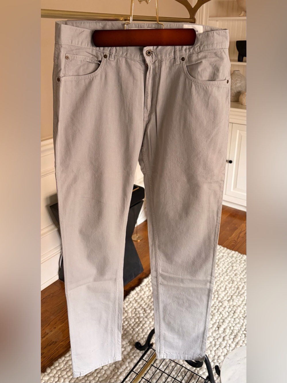 NWOT Billy Reid Cotton Linen 5 Pocket Pant SIZE 34 Quarry color (Light Gray)